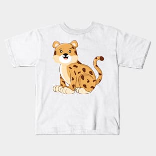 Cute Cheetah Africa Animal Zoo Adorable Kawaii Kids T-Shirt